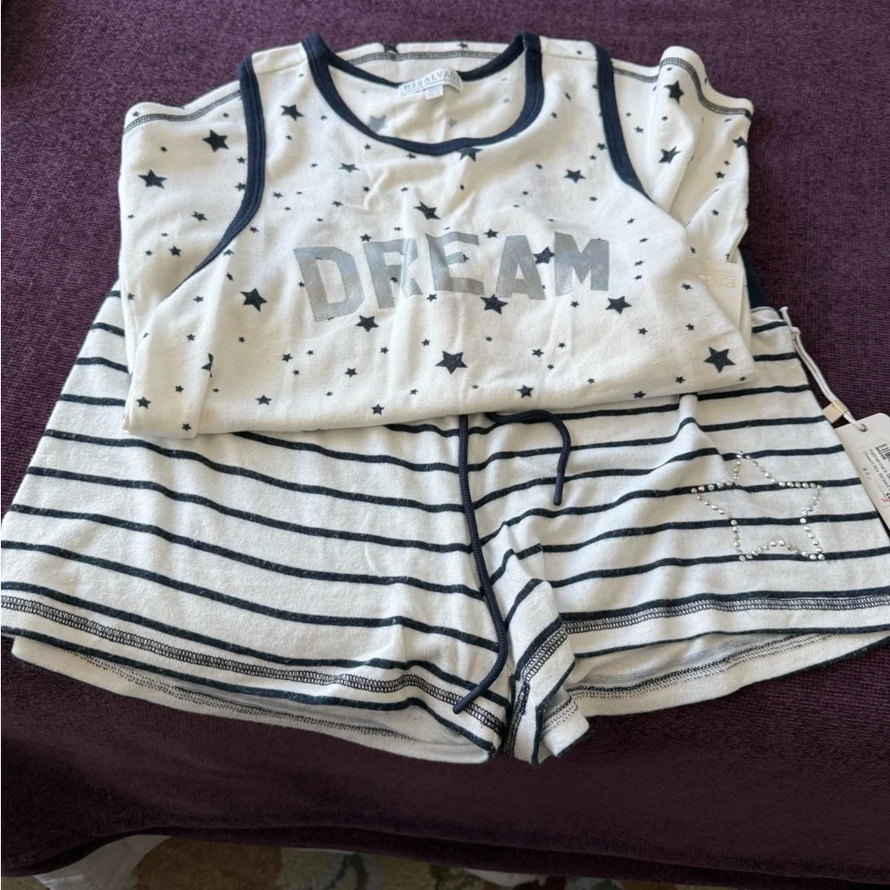 P.J. Salvage Starry Night Pajama Set - Cream and Black M/L - Picture 5 of 5